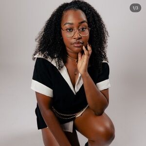 Black and White Women's Top